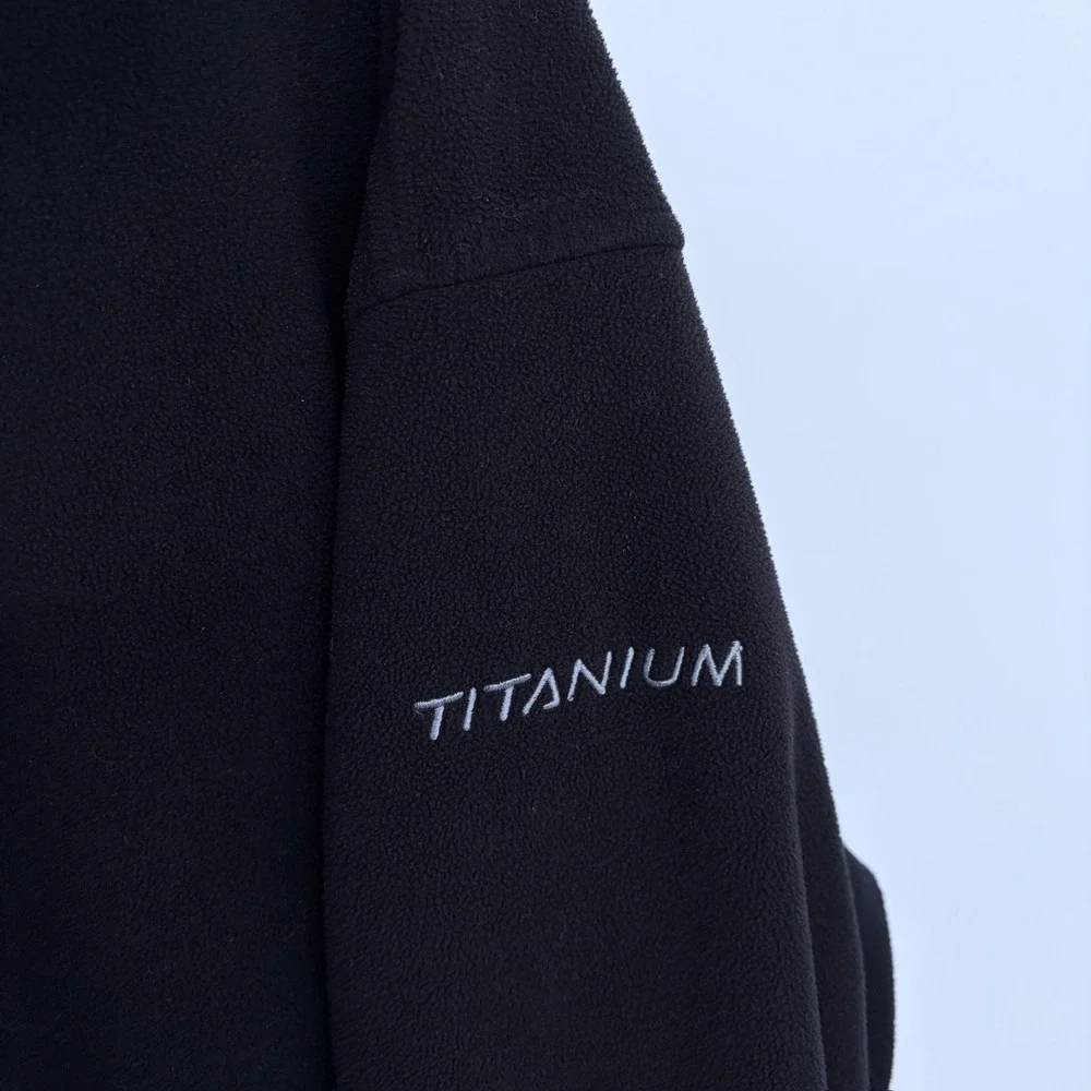 Black Columbia Full Zip Titanium Fleece‎ Jacket XL Mens Omni-Therm Outdoor Gorp